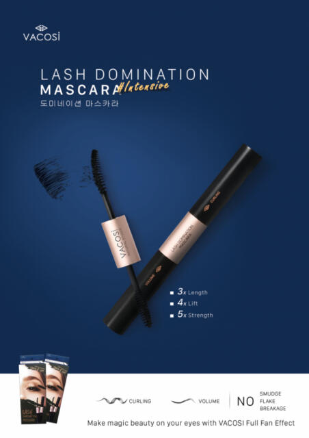 Mascara 2in1 làm dài và cong mi Vacosi Natural Lash Domination Pro 10g